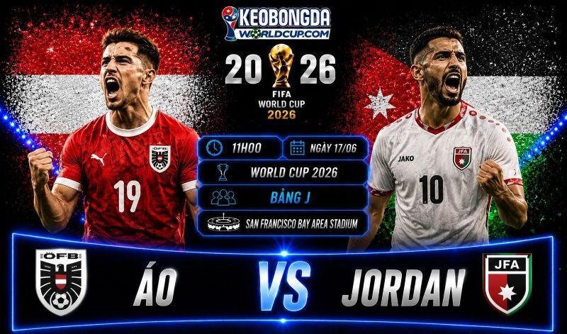Soi kèo Áo vs Jordan, 11h00 ngày 17/06, World Cup