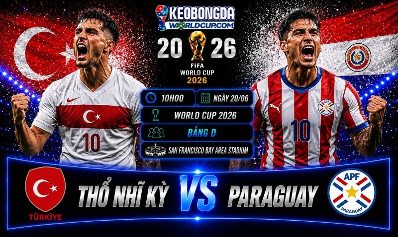 Soi kèo Thổ Nhĩ Kỳ vs Paraguay, 10h ngày 20/06, World Cup 2026