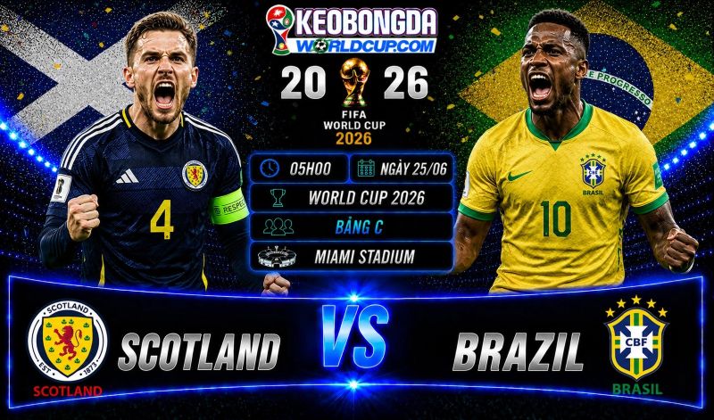 Soi kèo Scotland vs Brazil, 05h ngày 25/06, World Cup 2026